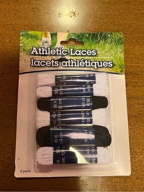 Men's Black & White Shoelaces - 6 Pairs